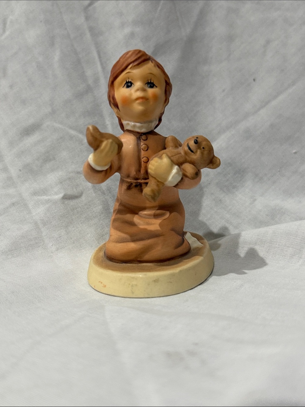 Goebel Brown Girl Figurine Holding Teddy